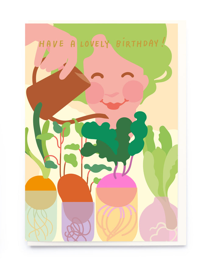 Lady Growing Veggies