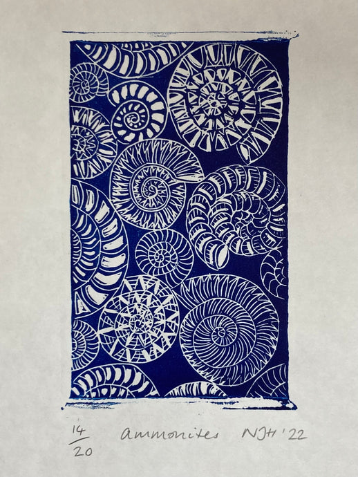 A Dozen Octopus Lino Print A4