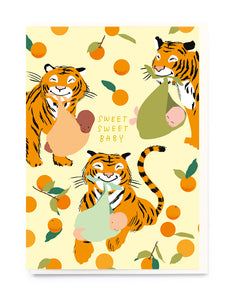 Sweet Sweet Baby - New Baby card with Tigers