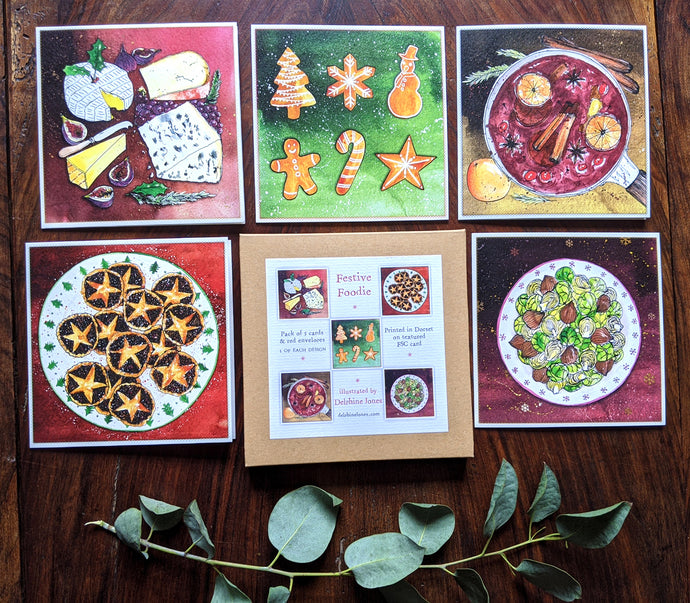 Delphine Jones Christmas Foodie card pack