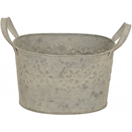 Daisy Iron Oval Planter