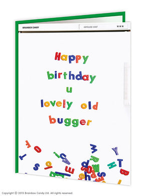 Lovely old bugger birthday card