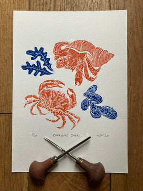 A Dozen Octopus Lino Print