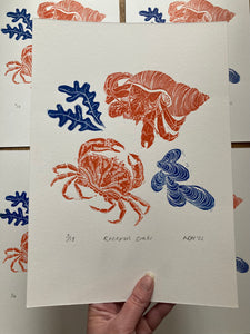 A Dozen Octopus Lino Print